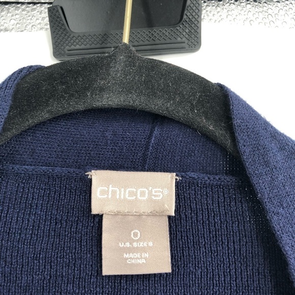 CHICO'S Paisley Woven-Back Cardigan Sweater Cotton Blend Silky Back Chico's 0 XS - Picture 5 of 11